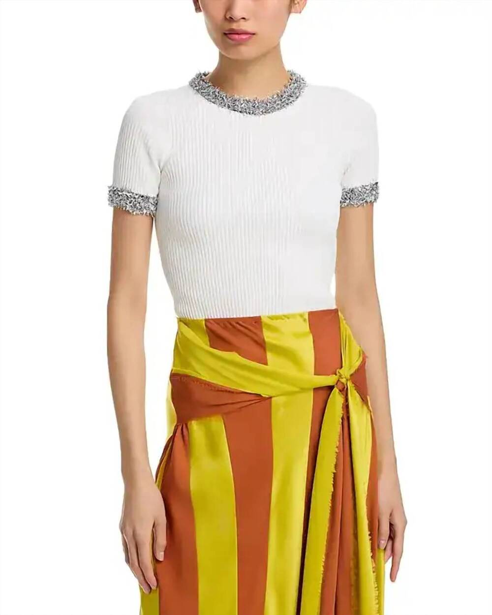 NEW ZANKOV katerina short sleeve top in ivory